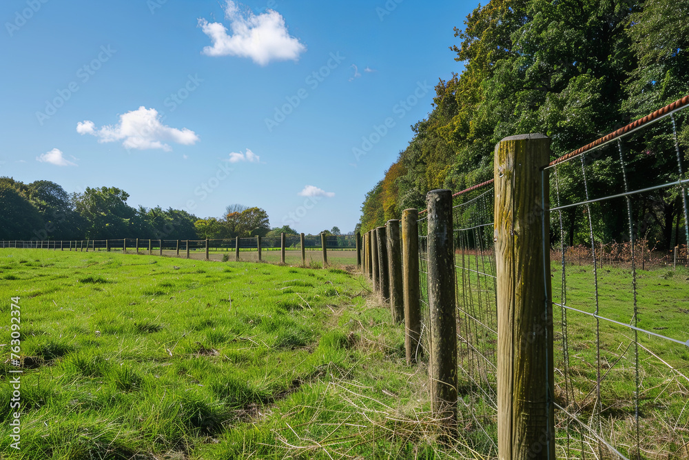 Electric fence post fencing a wildlife sanctuary