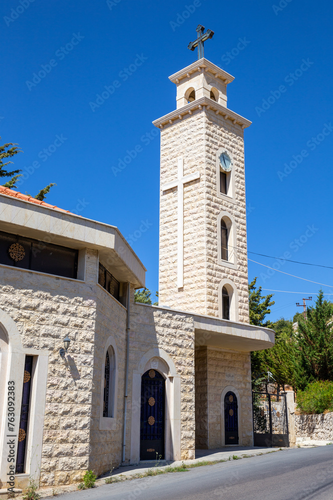 Catholic Church in the village of Kfar Houneh. Republic of Lebanon