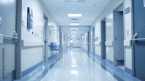 Clean Hospital Corridor, Suitable for Healthcare and Medical Themes