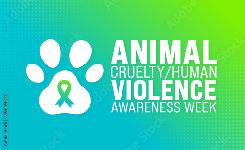 April is Animal Cruelty or Human Violence Awareness Week background template. Holiday concept. use to background, banner, placard, card, and poster design template with text inscription