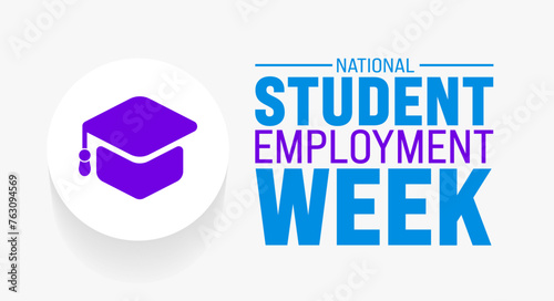 April is National Student Employment Week background template. Holiday concept. use to background, banner, placard, card, and poster design template with text inscription and standard color. vector