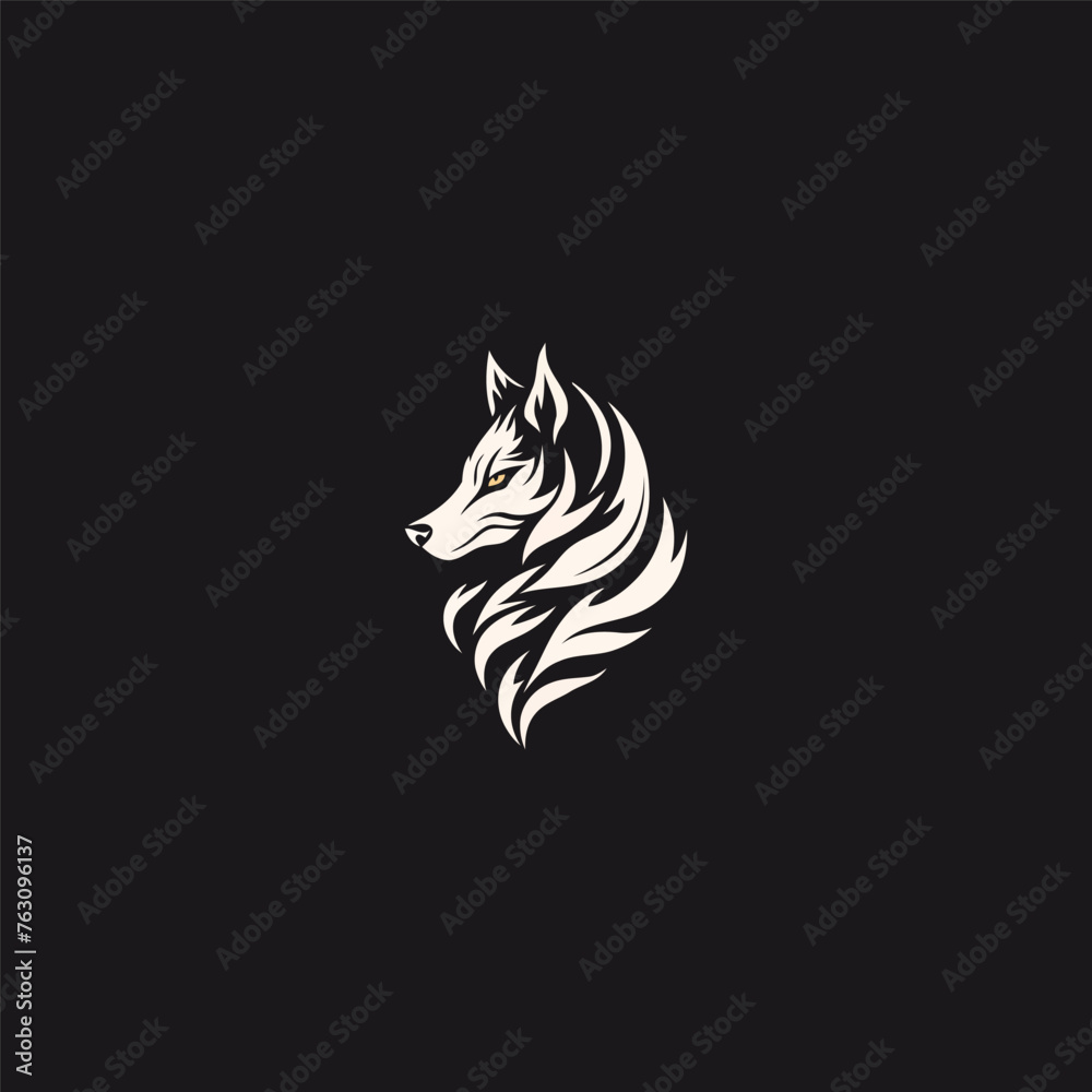 Wolf head flat logo design vector template Wolf head flat logo design vector template