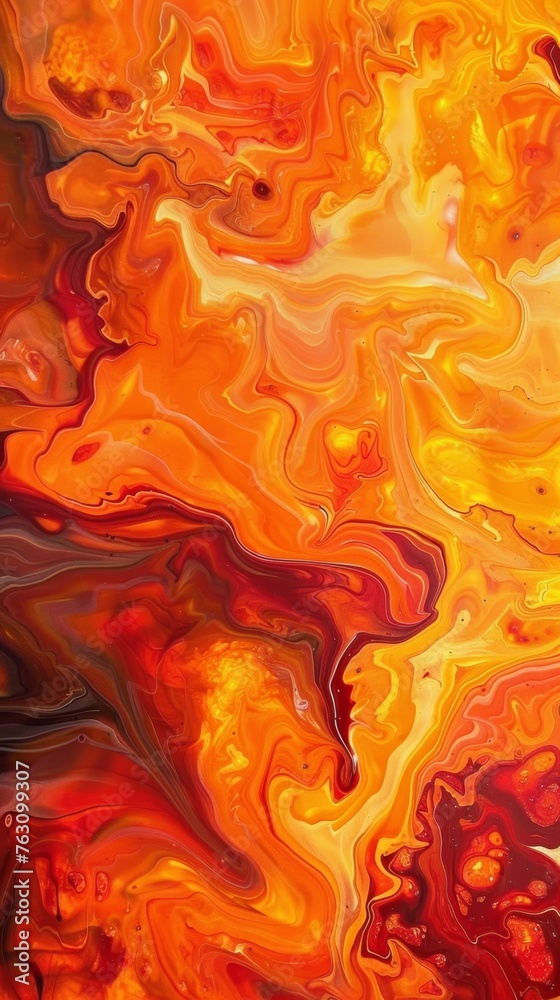 Abstract orange and red fluid art painting Abstract orange and red fluid art painting