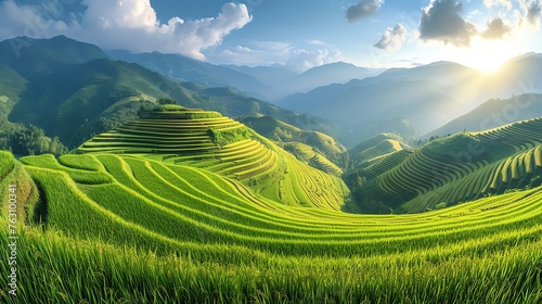panoramic vista of a sprawling rice © DudeDesignStudio