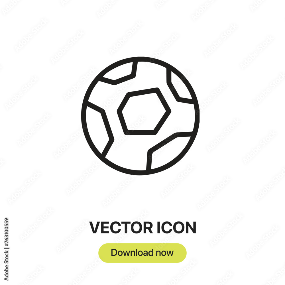 Soccer Ball icon vector. Linear-style sign for mobile concept and web design. Soccer Ball symbol illustration. Pixel vector graphics - Vector.	
