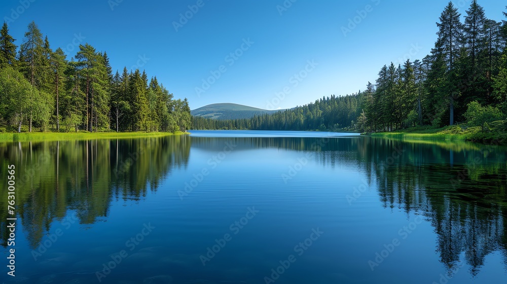 view of a pristine lake