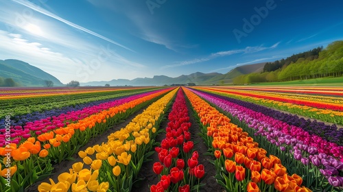 view of colorful flower fields