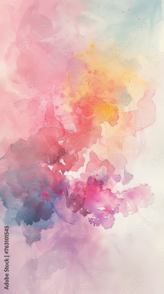 Fototapeta premium Abstract watercolor painting in pastel colors