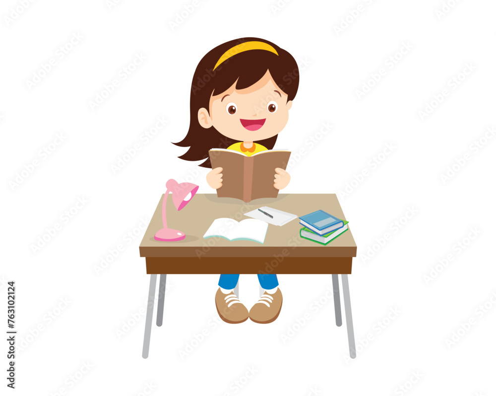 student sitting on desk working for homework student sitting on desk working for homework