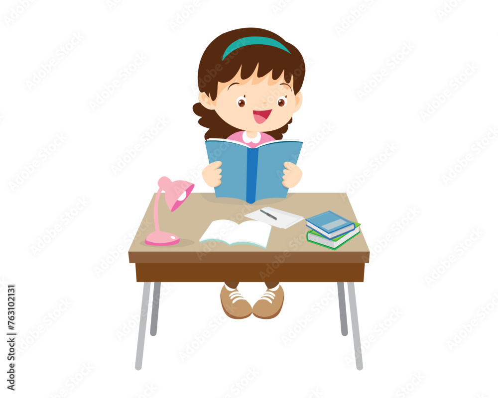 student sitting on desk working for homework