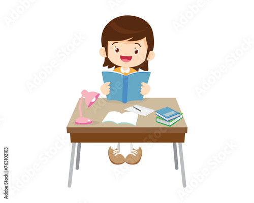 student sitting on desk working for homework