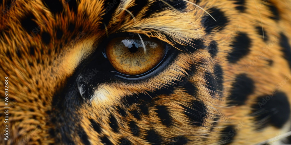 Eye of a leopard, close-up, pupil