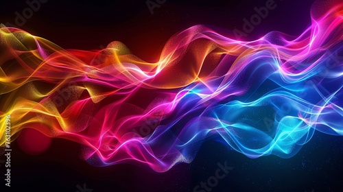 abstract background with glowing lines on black background