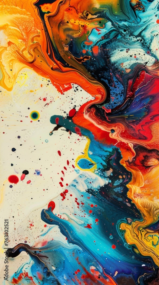 Vibrant abstract acrylic painting