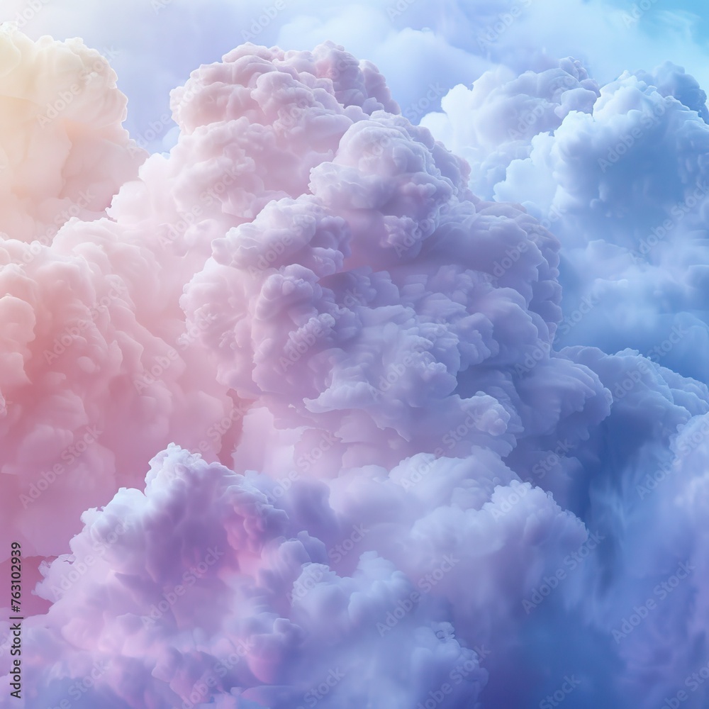 The fluffy texture of a cloud formation, ideal for a soft and dreamy background,