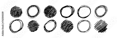 Hand drawn scribble circles