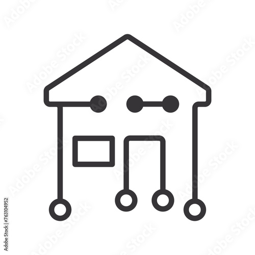 Home AI Automation line icon