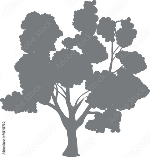 Tree silhouette. Natural forest plant. Park symbol