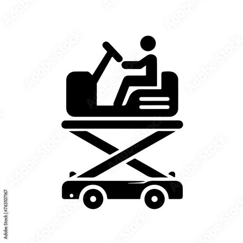 scissor lift single icon illustration, transparent background