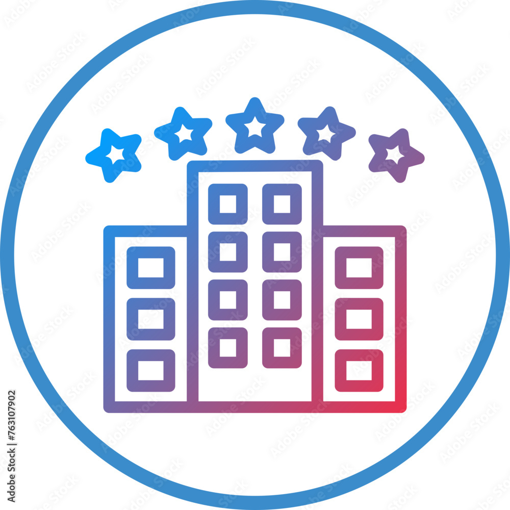 Five Star Hotel Icon Style Five Star Hotel Icon Style