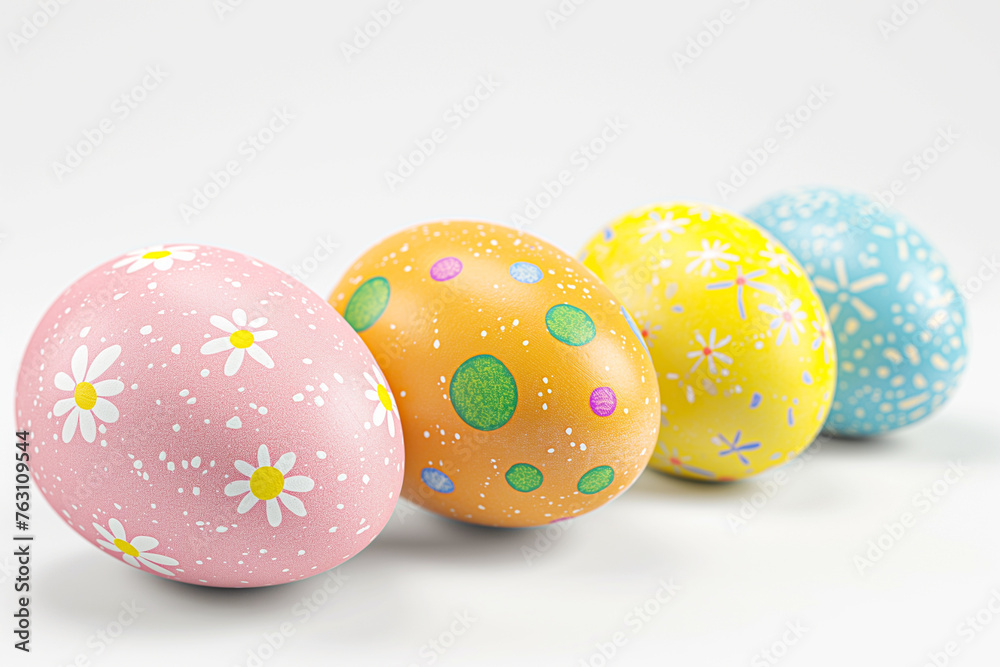 Decorated Easter eggs on a white background Decorated Easter eggs on a white background