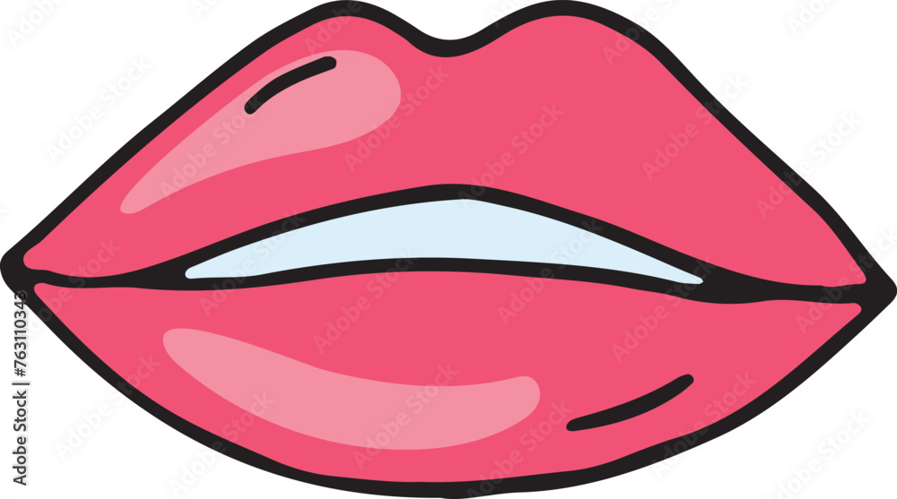 Pink lips. Sexy lipstick makeup. Female mouth Pink lips. Sexy lipstick makeup. Female mouth