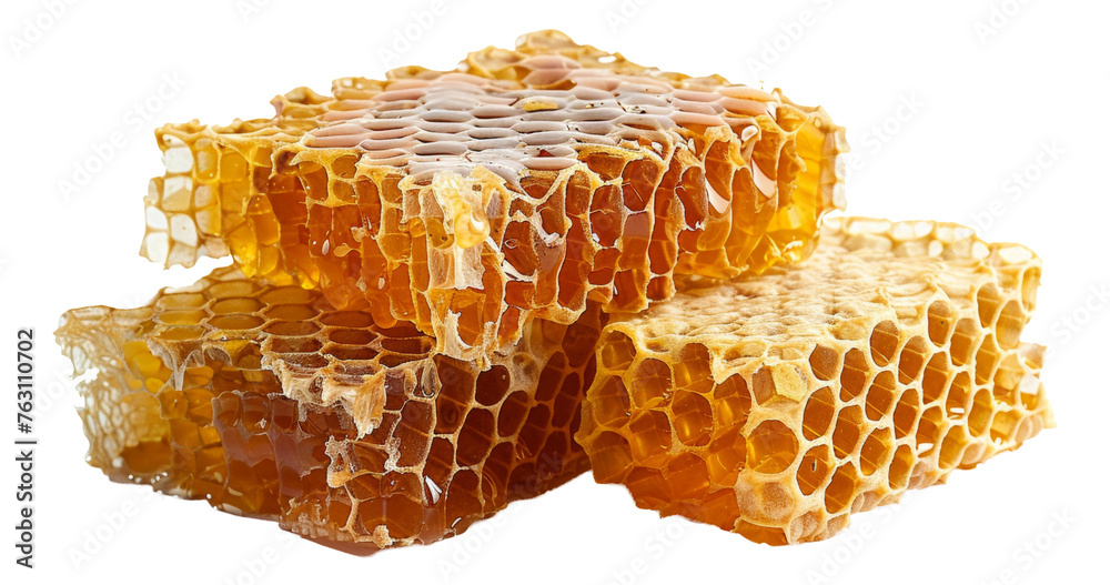 Golden honeycomb piece, cut out - stock png. Golden honeycomb piece, cut out - stock png.
