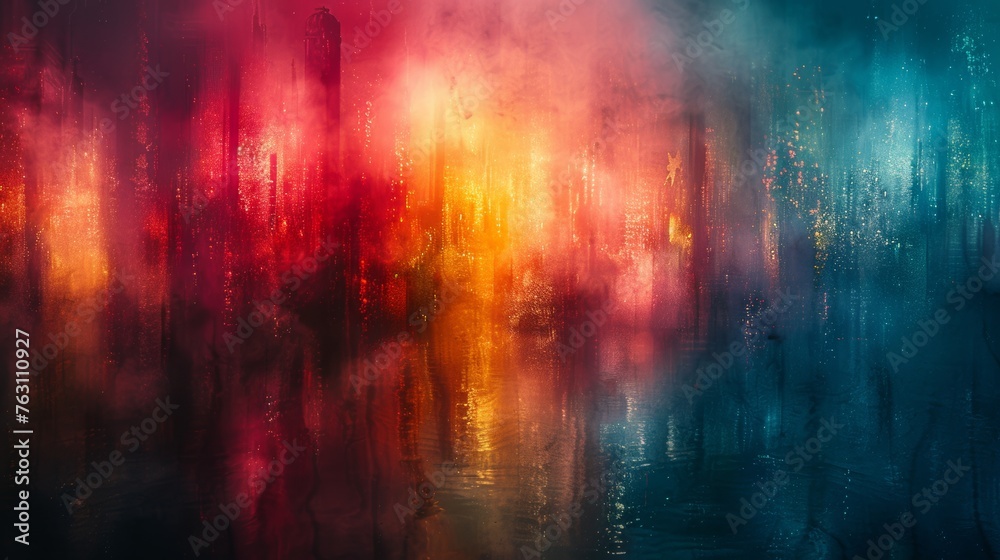 Colorful abstract light reflections on wet surface Colorful abstract light reflections on wet surface