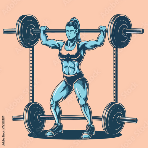 red white black modern style minimalist lines of a strong muscle pose strong body builder anatomy man at gym with bundle Doing exercises in all body positions using different gym equipment