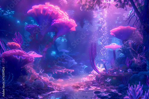 Magical underwater world with vibrant corals #763114126