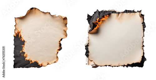 burnt paper isolated on transparent background
