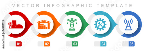 Transport flat design infographic template, miscellaneous symbols such as car, plane, train, bus and ship, vector icons collection