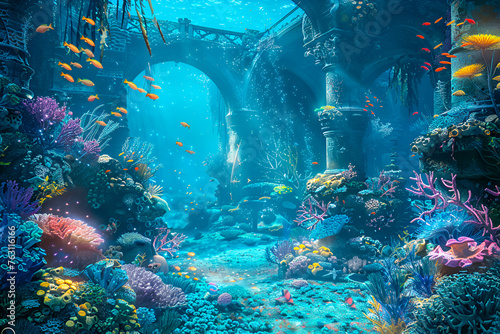 Magical underwater fantasy world