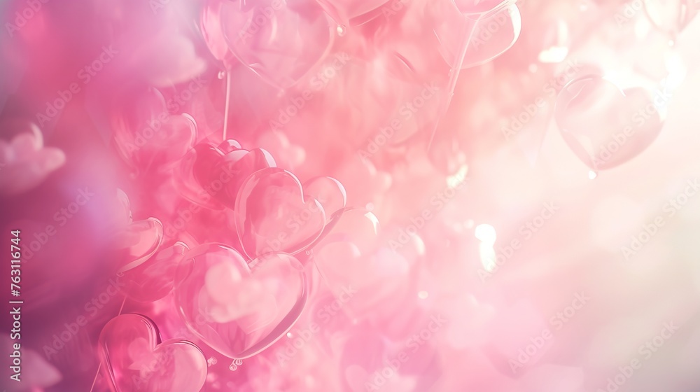Abstract pastel background with hearts