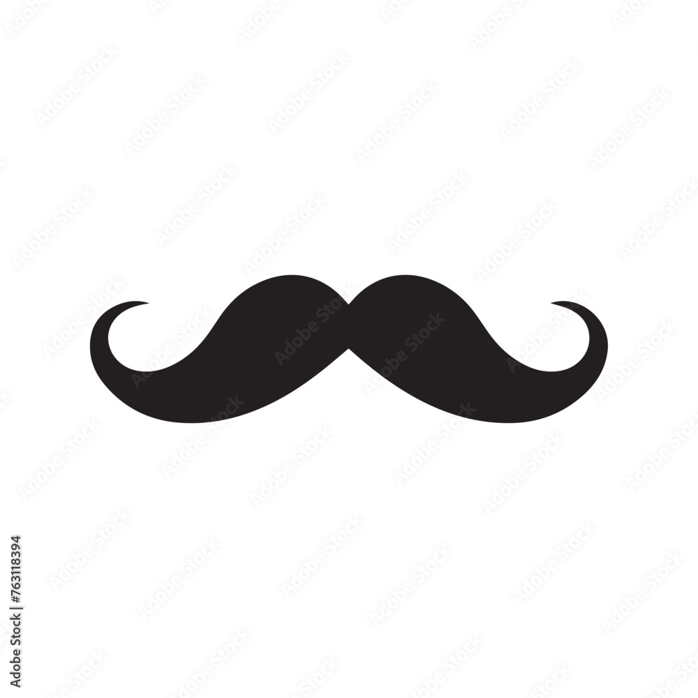 Mustache Black icon isolated on white background.Vector illustration design. Mustache Black icon isolated on white background.Vector illustration design.