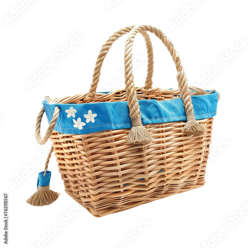Beach bag isolated on transparent background. Generative AI.