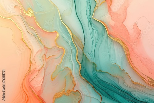 Wallpaper Mural Free photo pink watercolor textured background with gold glitter traces Torontodigital.ca