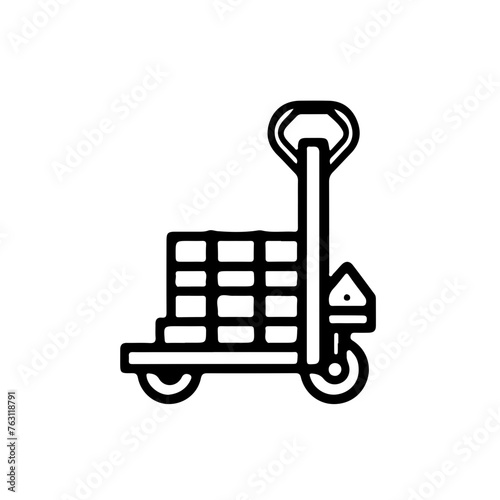 pallet jack simple icon illustration, isolated on transparent background