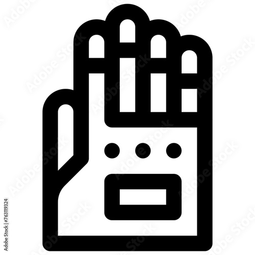 VR glove. Editable stroke vector icon.