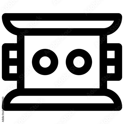 Hand held stereoscope viewer. Editable stroke vector icon.