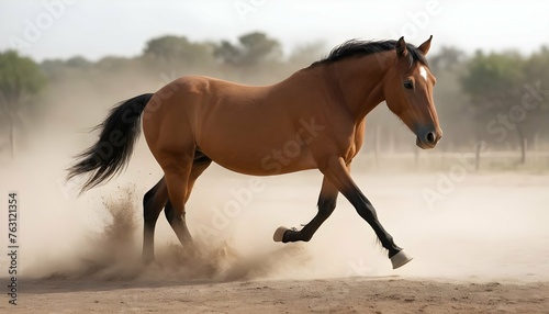 A Horse With Its Legs Kicking Up Dust Trotting Upscaled 3
