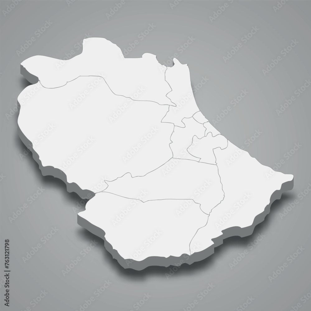 3d isometric map of Gabes is a Governorate of Tunisia 3d isometric map of Gabes is a Governorate of Tunisia