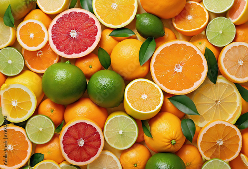 a collection of fresh citrus fruits isolated on a transparent background