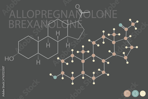 allopregnanolone brexanolone molecular skeletal chemical formula