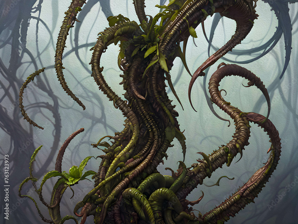 Fototapeta premium Alien Plant Life, Oil Painting