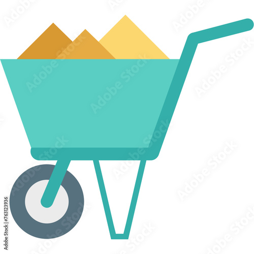 Wheelbarrow icon which can easily edit and modify