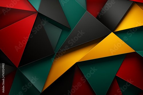 Abstract geometric black, red, yellow, green color background. Black History Month color background