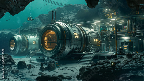 Futuristic Underwater Research Station: Exploring Ocean Depths