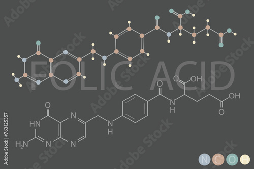 folic acid molecular skeletal chemical formula