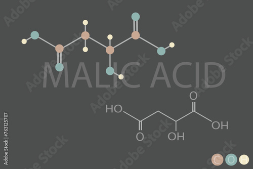 malic acid molecular skeletal chemical formula
